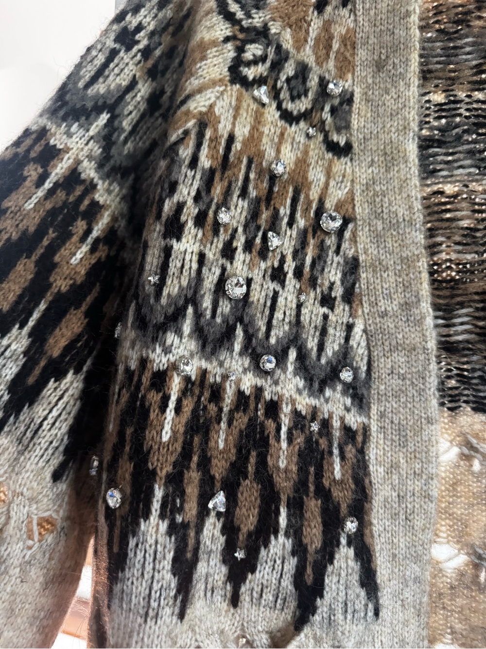 NWT Anthropologie Mare Mare Embellished Fairisle Cardigan Sweater - Picture 4 of 8